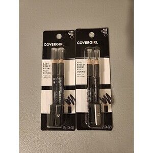 CoverGirl Easy Breezy Brow Fill + Define Eye Pencils 500 Black  (2 Packs)